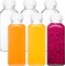 6pcs 12oz Plastic Juice Bottles with Caps, Clear Drink Containers with Lids for Juicing (Clear)